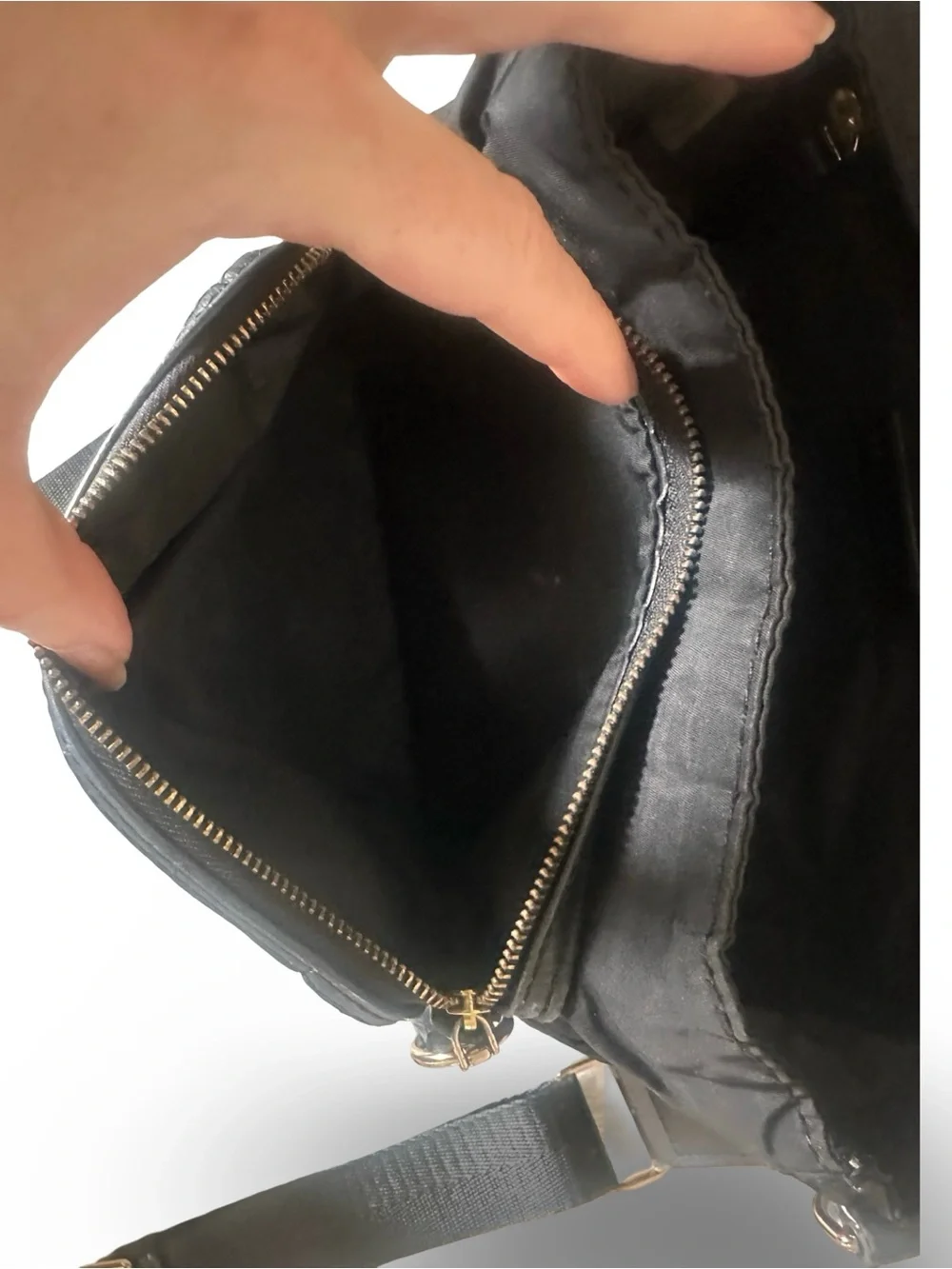 Tory Burch Black Nylon Crossbody with Gold Hardware